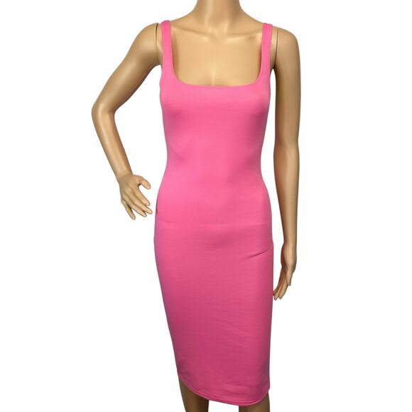 Zara Bodycon Midi Tank Dress Bubblegum Pink Size S - Picture 5 of 15